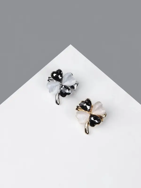 Брошь &laquo;Клевер&raquo;, кошачий глаз, МИКС