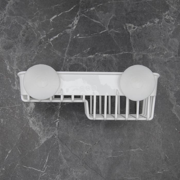 Держатель подвесной на присосках Helper, 23,6×12,5×7,9 см, пластик, цвет белый Держатель подвесной на присосках Helper, 23,6×12,5×7,9 см, пластик, цвет белый