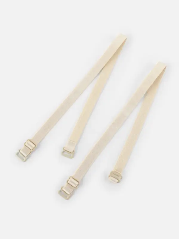 Лямки для бюстгальтера, текстильные, 1 см, 37 см, пара, бежевые