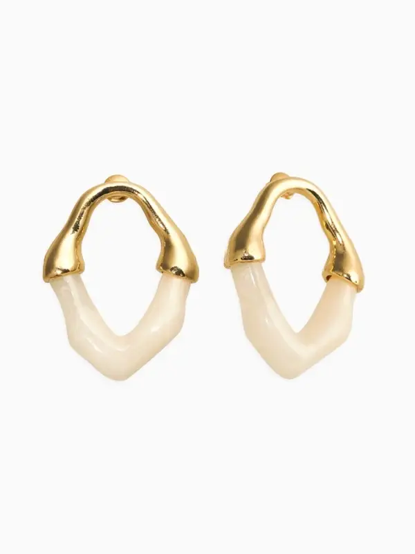 Серьги акрил &laquo;Сталактиты&raquo;, цвет молочный в золоте