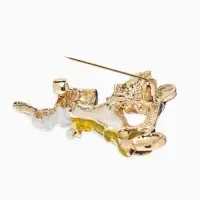 Брошь &laquo;Заяц&raquo; на мопеде, стразы, цветной в золоте