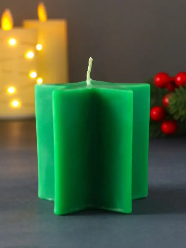 Свеча  Свеча "Большая звезда" 75*75*75мм, зеленая
