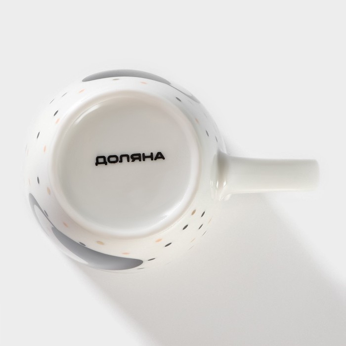 Кружка Доляна «Котик», 350 мл, фарфор, цвет белый Кружка Доляна «Котик», 350 мл, фарфор, цвет белый