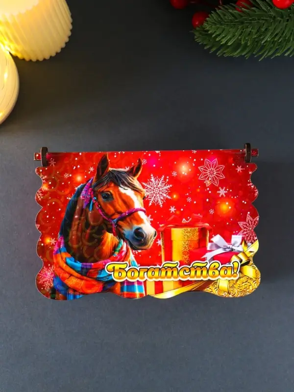 Шкатулка новогодняя "Богатства" 14х9,3х6 см