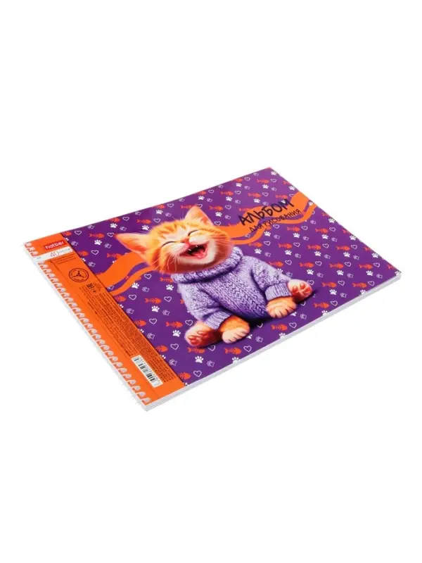 Альбом д/рис А4 40л на спирали Hatber Альбом д/рис А4 40л на спирали Hatber "Мы-котики!", выб лак, перфорац, 4В МИКС