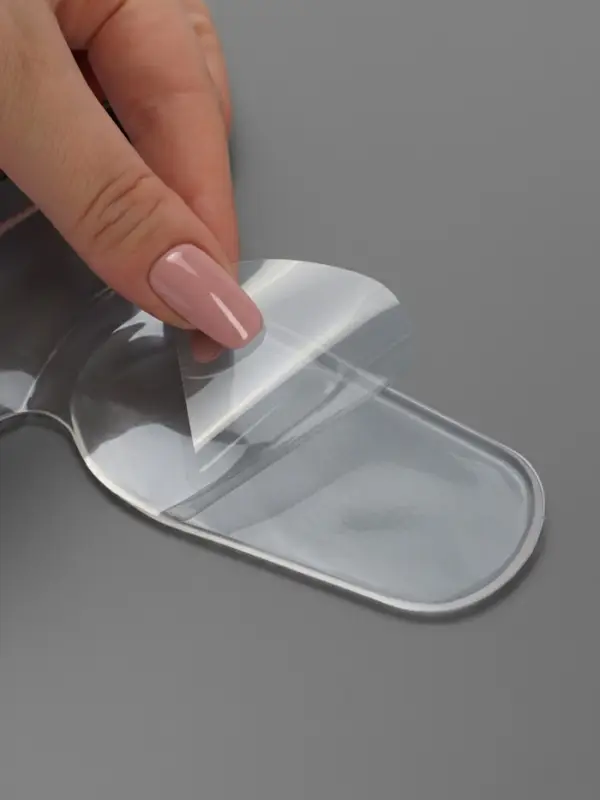 Пяткоудерживатели для обуви, с подпяточником, на клеевой основе, силиконовые, 14&times;8.5 см, пара, прозрачные