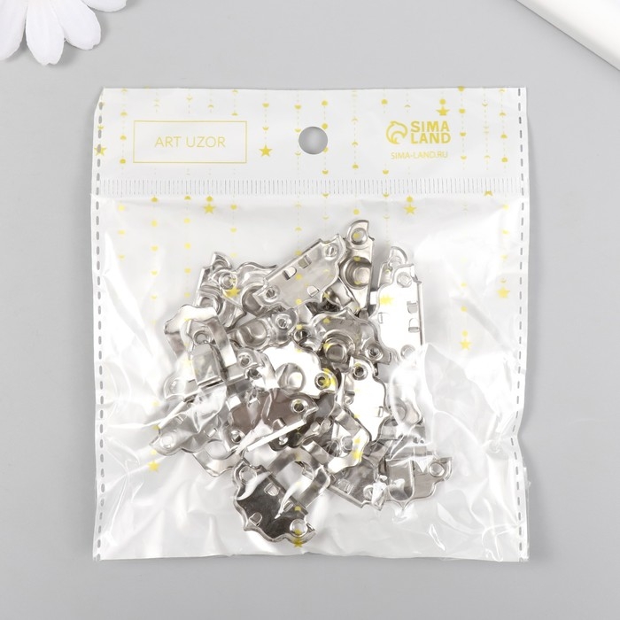 Замок металл для шкатулки серебро + гвозд. набор 10 шт 2,9х3 см Замок металл для шкатулки серебро + гвозд. набор 10 шт 2,9х3 см