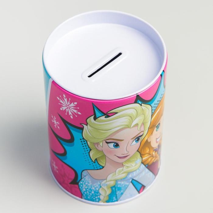 Копилка металлическая, 6,5 см х 6,5 см х 12 см Копилка металлическая, 6,5 см х 6,5 см х 12 см "Анна и Эльза", Холодное сердце