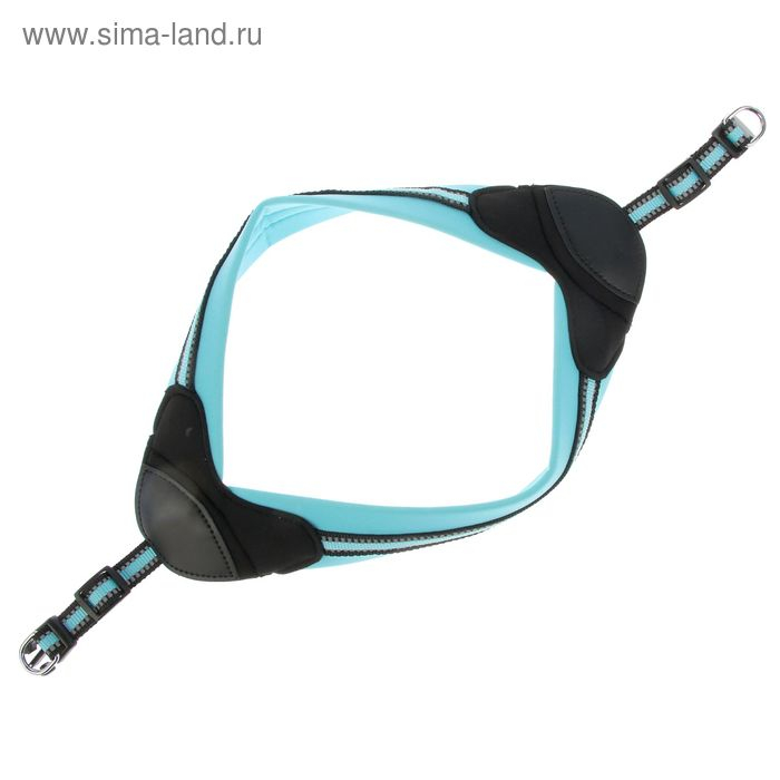 Шлейка супермягкая со светоотражающей прошивкой, обхват 48-54 см, голубая Шлейка супермягкая со светоотражающей прошивкой, обхват 48-54 см, голубая