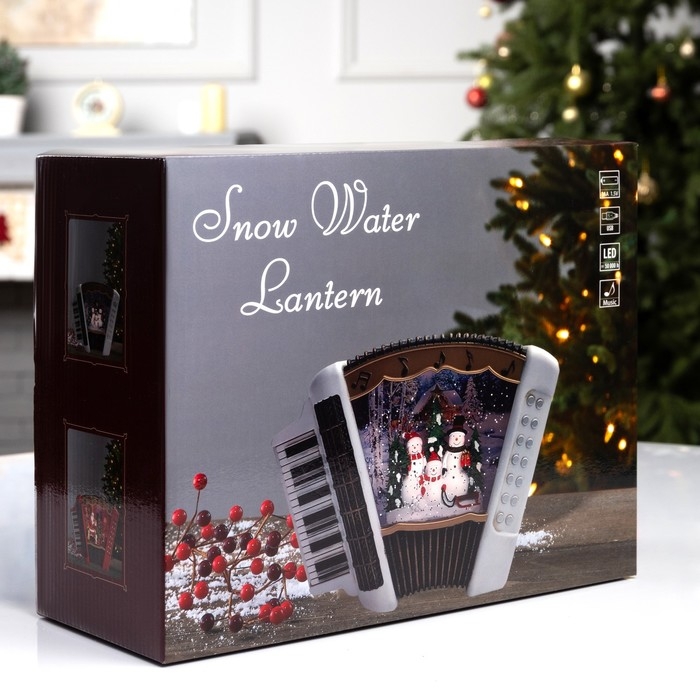 Фигура светодиодная «Семья снеговиков», 18.5х6.3х23 см, музыка, батарейки ААх3 (не в комплекте), USB, свечение тёплое белое Фигура светодиодная «Семья снеговиков», 18.5х6.3х23 см, музыка, батарейки ААх3 (не в комплекте), USB, свечение тёплое белое