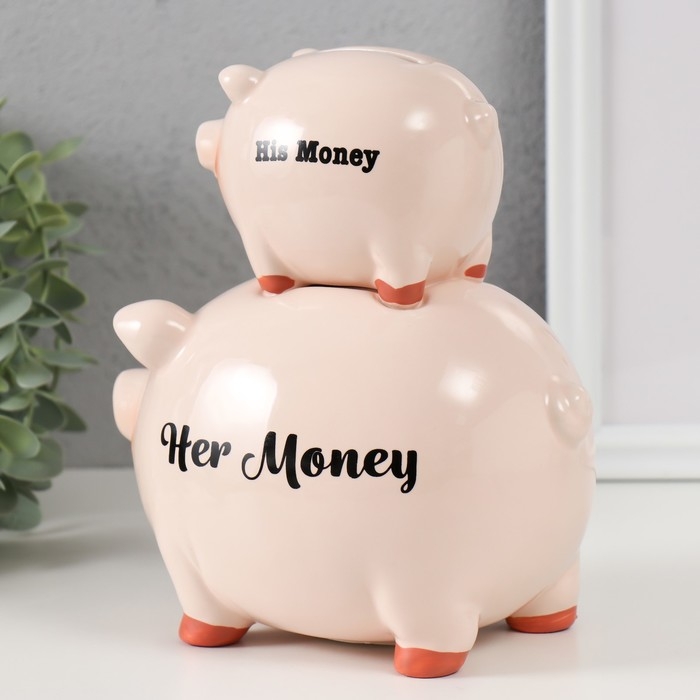 Копилка керамика Копилка керамика "Две свинки - пирамида" 19,5х12х18,8 см