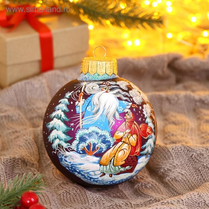 Шар с ручной росписью 100 мм «Морозко» Шар с ручной росписью 100 мм «Морозко»