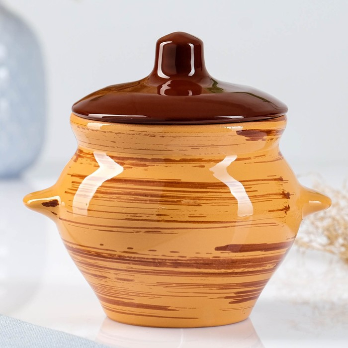 Набор горшков №5 с ручками 6х0,5л, оранжевая полоска Набор горшков №5 с ручками 6х0,5л, оранжевая полоска