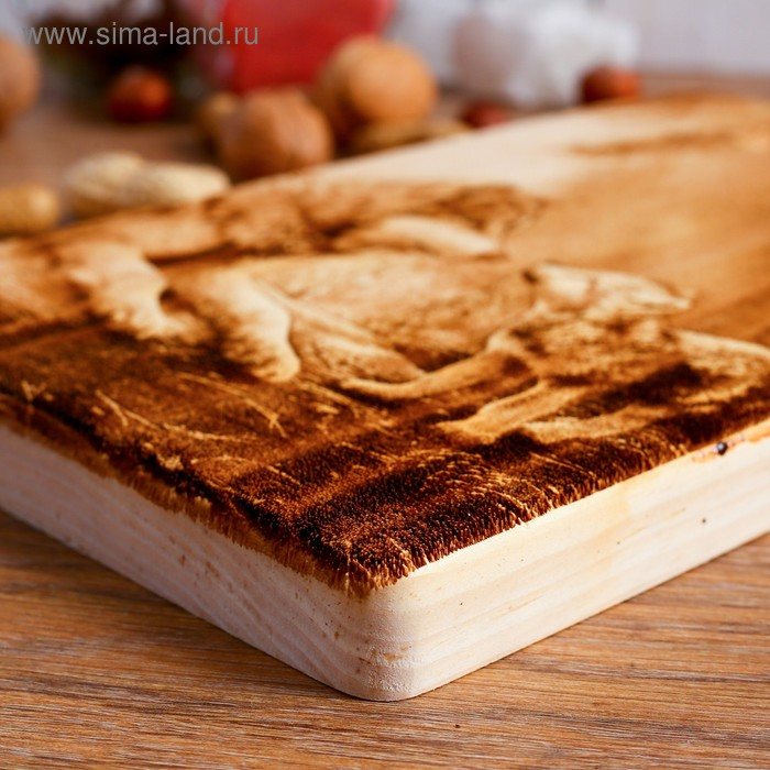 Доска из массива кедра «Волки», прямоугольная, 18 × 28 см Доска из массива кедра «Волки», прямоугольная, 18 × 28 см