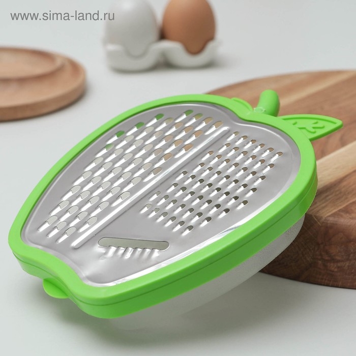 Тёрка с контейнером Доляна «Яблоко», 20×15×4 см, цвет МИКС Тёрка с контейнером Доляна «Яблоко», 20×15×4 см, цвет МИКС