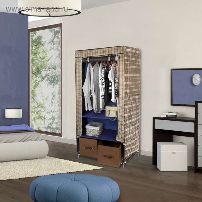 Шкаф для одежды и обуви, 73×49×176 см, 2 ящика, цвет МИКС Шкаф для одежды и обуви, 73×49×176 см, 2 ящика, цвет МИКС