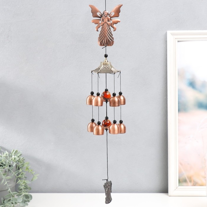 Музыка ветра металл Музыка ветра металл "Молитва ангела" 10 колокольчиков под медь 5х5х55 см