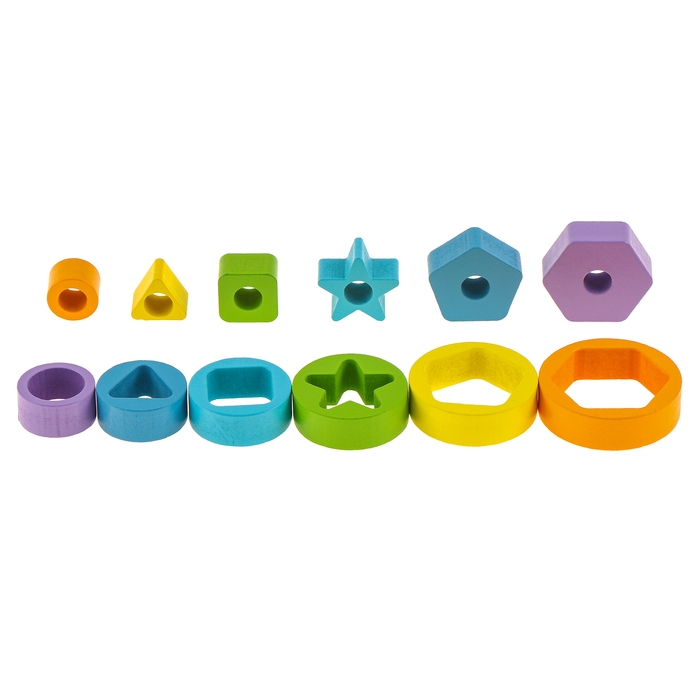 Детская развивающая пирамидка  Детская развивающая пирамидка "Фигурки" 14 × 6,2 × 6,2 см, по методике Монтессори