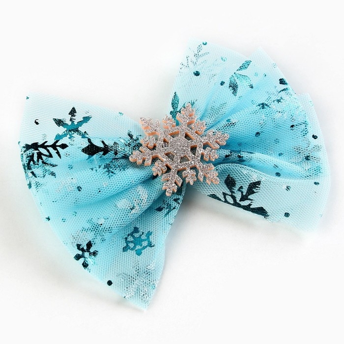 Бант заколка для волос новогодняя «Princess», на Новый год Бант заколка для волос новогодняя «Princess», на Новый год