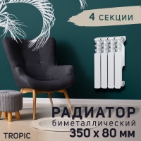 Радиатор Tropic 350x80 мм биметаллический, 4 секции