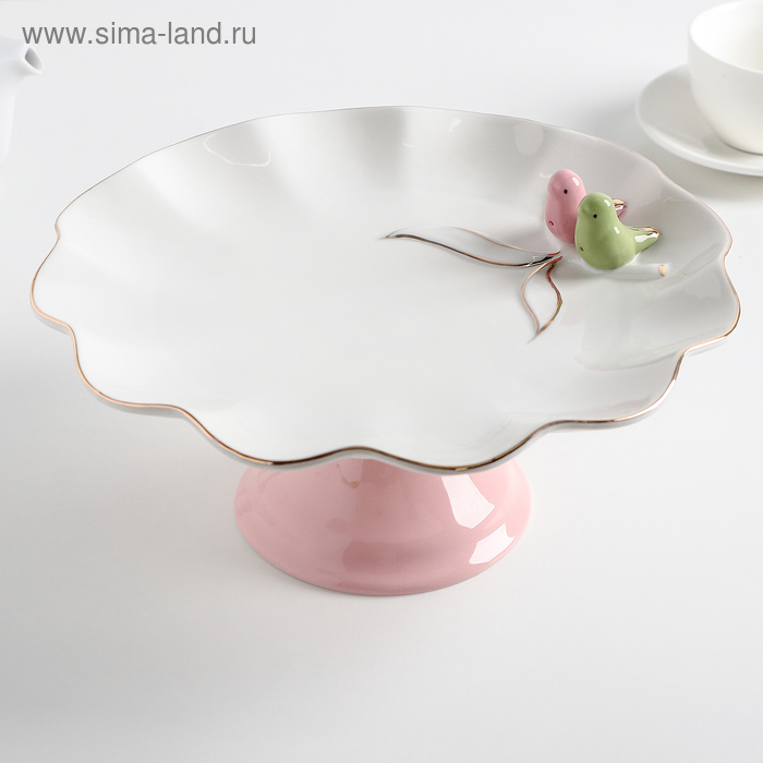 Подставка для десертов керамическая «Колибри», d=25 см