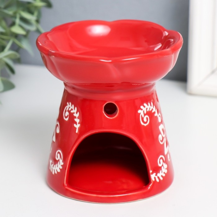 Аромалампа керамика Аромалампа керамика "Цветы и веточки" МИКС 10х10х10,5 см