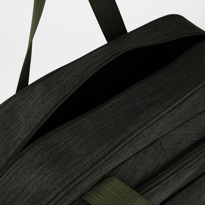 Сумка дорожная на молнии, наружный карман, длинный ремень, цвет зелёный Сумка дорожная на молнии, наружный карман, длинный ремень, цвет зелёный