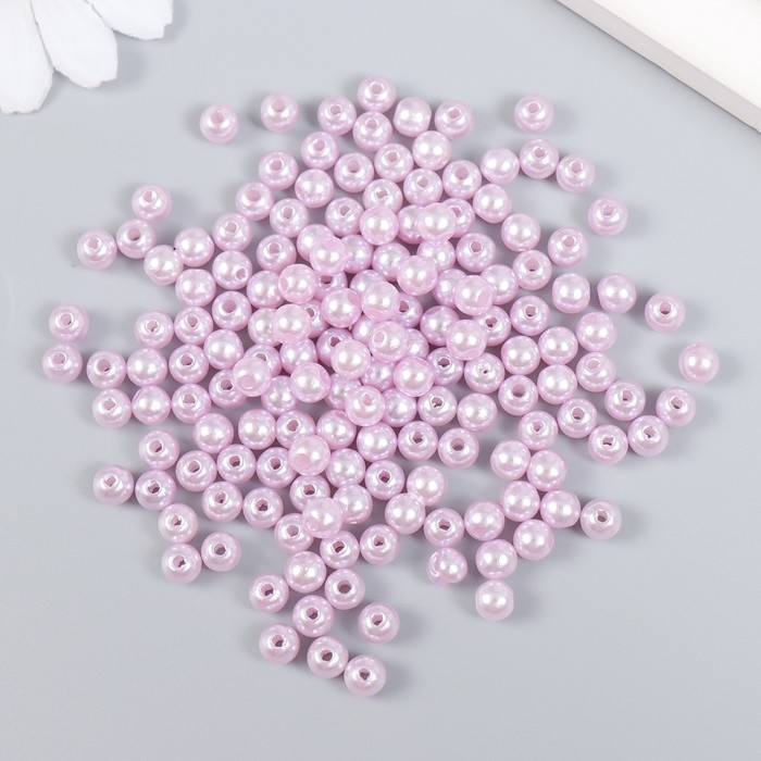 Бусины для творчества пластик Бусины для творчества пластик "Нежно-розовый" набор 20 гр d=0,6 см
