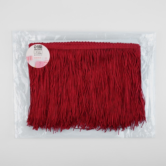 Тесьма декоративная «Бахрома», 15 см, 5 ± 0,5 м, цвет винный Тесьма декоративная «Бахрома», 15 см, 5 ± 0,5 м, цвет винный