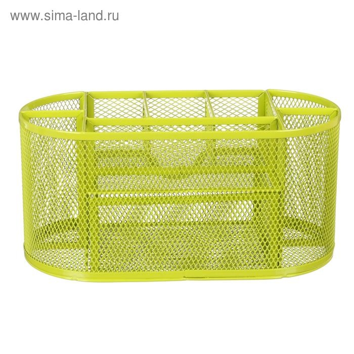 Подставка для канцелярских мелочей 9 отделений, сетка металл, зелёная Подставка для канцелярских мелочей 9 отделений, сетка металл, зелёная