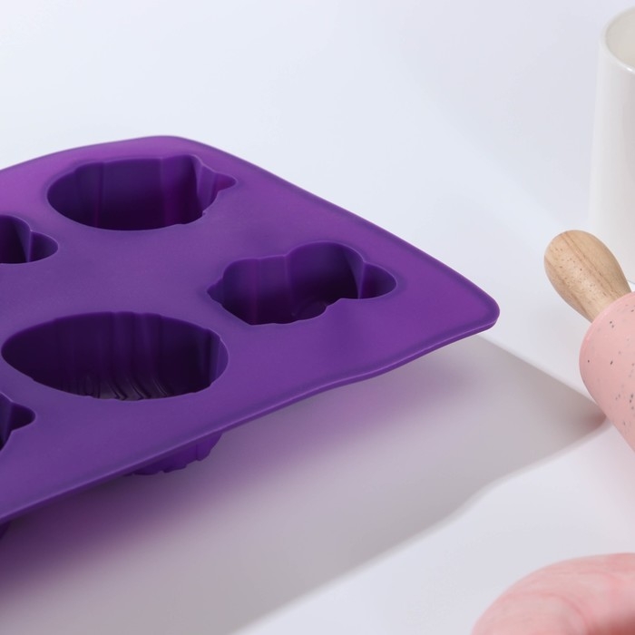 Форма для выпечки Доляна «Пасха», силикон, 29×17 см, 8 ячеек (6,5×5,2 см), цвет МИКС Форма для выпечки Доляна «Пасха», силикон, 29×17 см, 8 ячеек (6,5×5,2 см), цвет МИКС