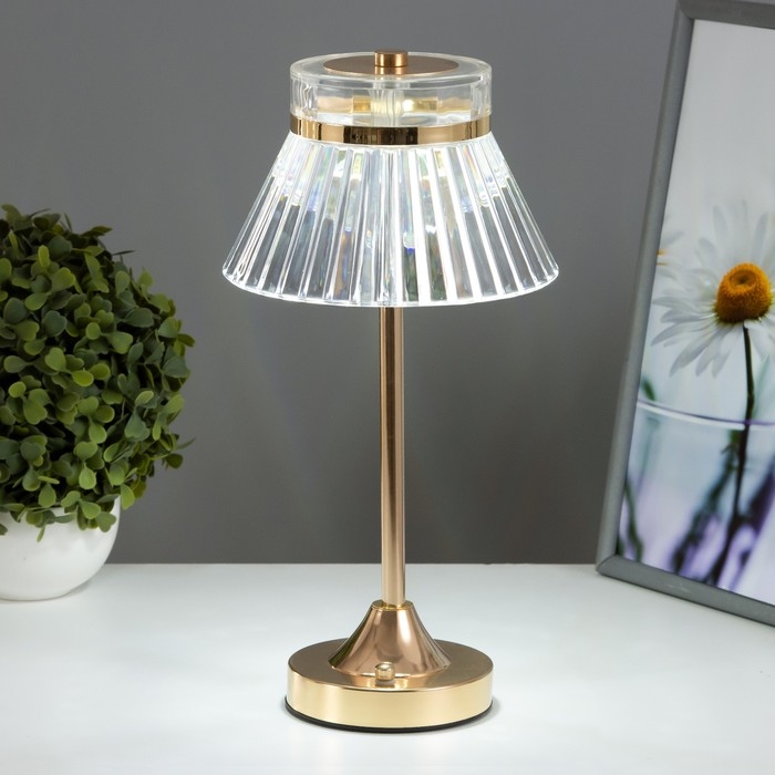 Настольная лампа сенсорная Настольная лампа сенсорная "Бианка" LED 10Вт АКБ золото 15х15х33 см