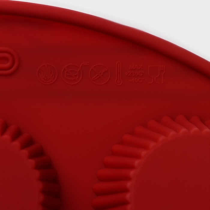 Форма для выпечки Доляна «Сладости.Круг реб», силикон, 26,5×21,5×3 см, 9 ячеек (5,5×3 см), цвет коричневый Форма для выпечки Доляна «Сладости.Круг реб», силикон, 26,5×21,5×3 см, 9 ячеек (5,5×3 см), цвет коричневый