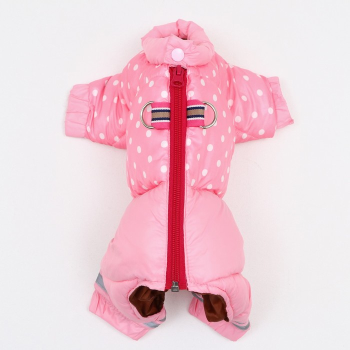 Комбинезон для собак Комбинезон для собак "Горошек", размер 18 (ДС 31, ОГ 46, ОШ 38 см), розовый