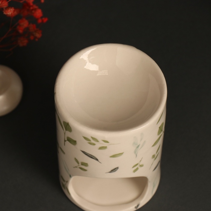 Аромалампа керамика Аромалампа керамика "Ясно. Веточки" белая 7,2х7,2х11,6 см