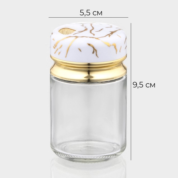 Солонка стеклянная Magistro «Белый мрамор», 150 мл, 5,5×9,5 см Солонка стеклянная Magistro «Белый мрамор», 150 мл, 5,5×9,5 см
