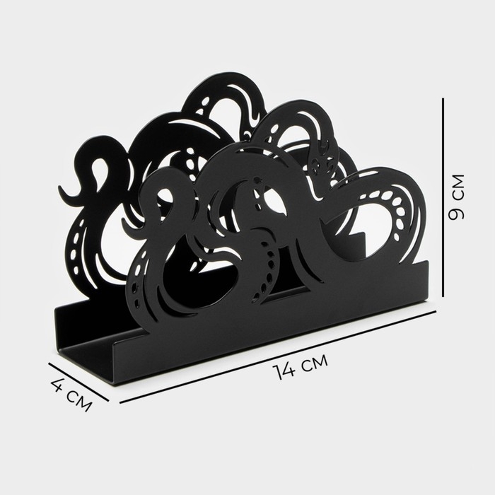 Салфетница Magistro «Змея», 14×4×9 см, цвет чёрный Салфетница Magistro «Змея», 14×4×9 см, цвет чёрный