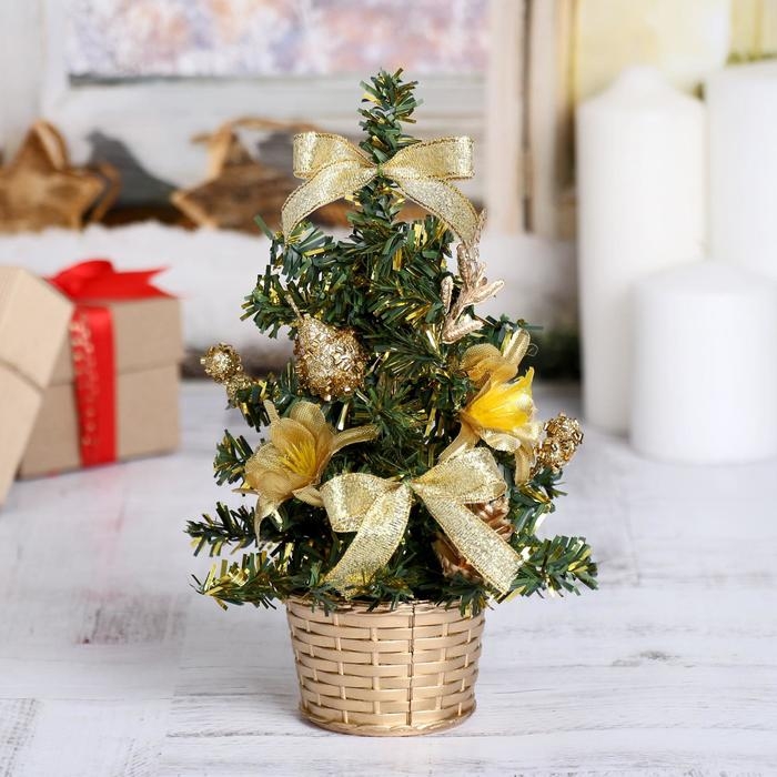 Ёлка декор Ёлка декор "Цветы" 20 см, золото