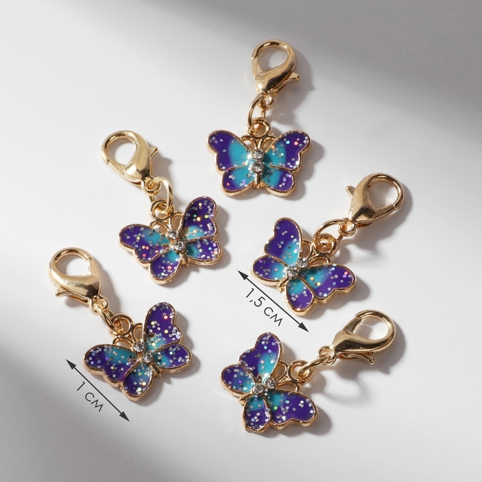 Шарм «Бабочка», цветной в золоте Шарм «Бабочка», цветной в золоте