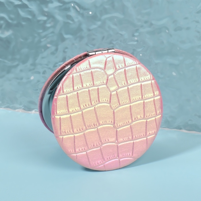 Зеркало складное «Крокодил», d = 7,5 см, цвет розовый Зеркало складное «Крокодил», d = 7,5 см, цвет розовый