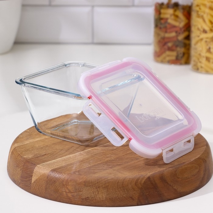 Контейнер квадратный с крышкой Borcam, стеклянный, 860 мл Контейнер квадратный с крышкой Borcam, стеклянный, 860 мл