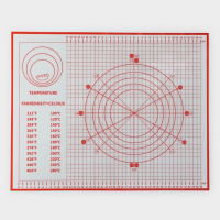 Армированный коврик для выпечки с разметкой, силикон, 50×40 см, цвет красный
