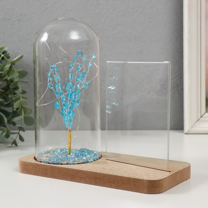 Фоторамка дерево 9х13 см с подсветкой Фоторамка дерево 9х13 см с подсветкой "Голубое деревце" от батареек 2хLR1130 19х9х18,5 см