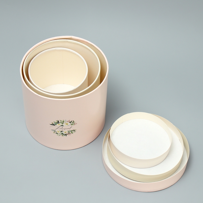 Набор шляпных коробок 3 в 1, упаковка подарочная, «Эко», 13 х 13 - 18 х 18 см Набор шляпных коробок 3 в 1, упаковка подарочная, «Эко», 13 х 13 - 18 х 18 см