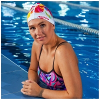 Шапочка для плавания взрослая ONLYTOP Swim Modern, тканевая, обхват 54-60 см