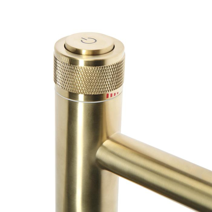 Смеситель для раковины Accoona A90121AW, нажимной, латунь, золото/сатин Смеситель для раковины Accoona A90121AW, нажимной, латунь, золото/сатин