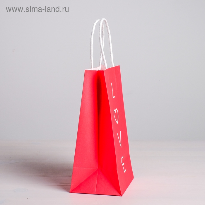 Пакет подарочный крафт, упаковка, «Love», 12 х 21 х 9 см Пакет подарочный крафт, упаковка, «Love», 12 х 21 х 9 см