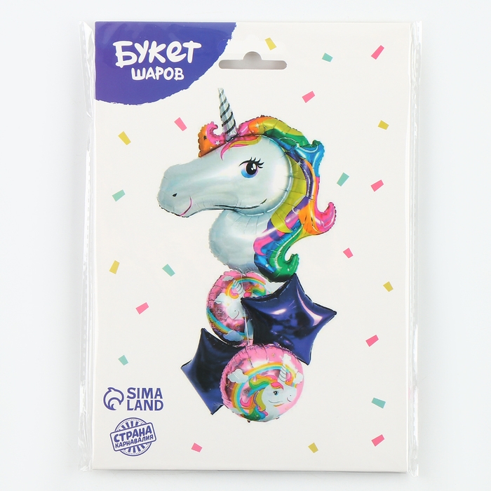 Букет из шаров «Единорог», фольга, набор 5 шт. Букет из шаров «Единорог», фольга, набор 5 шт.