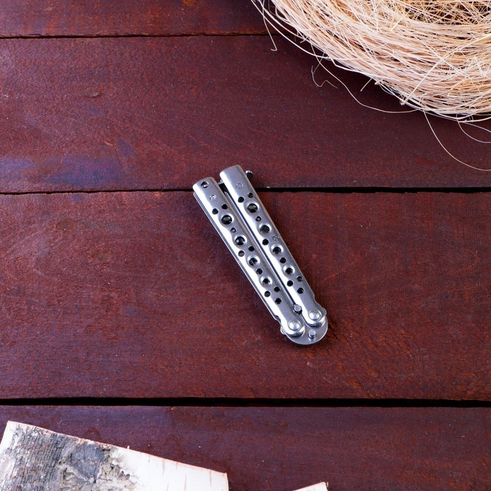 Нож-бабочка Нож-бабочка "Серебро" 15,7см, клинок 69мм/1мм, серебристый