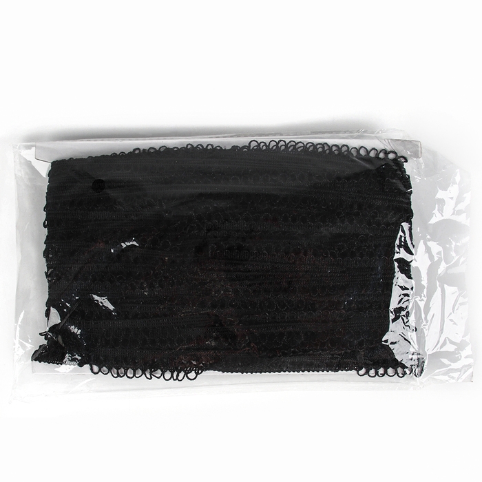 Тесьма черная с фестонами, 1,1 см, намотка 50 м Тесьма черная с фестонами, 1,1 см, намотка 50 м